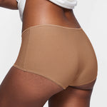 Women's Stretchy Mid Waist Boy Shorts 3 Pack Beige (3pack)
