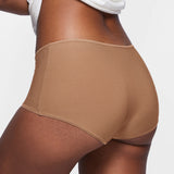 Women's Stretchy Mid Waist Boy Shorts 3 Pack Beige (3pack)