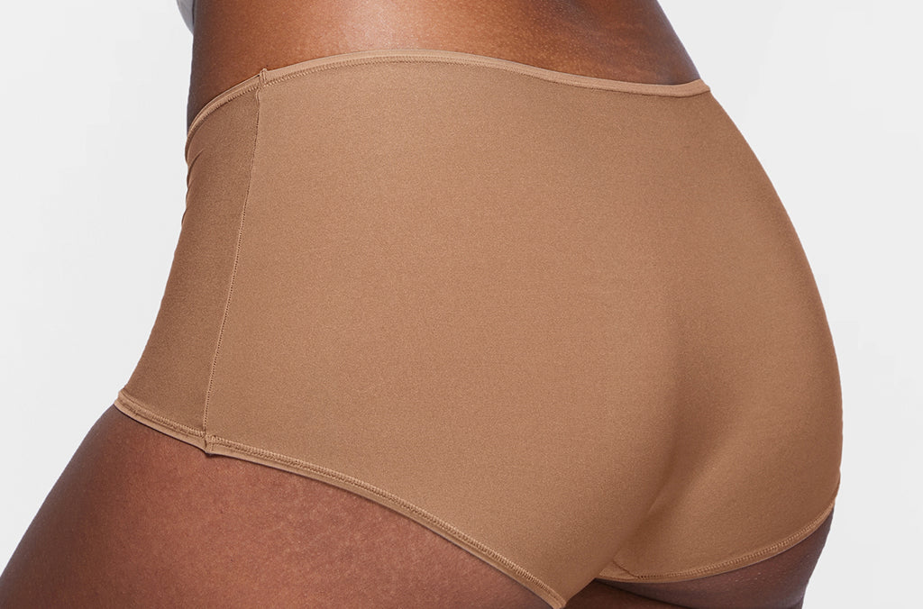 Women's Stretchy Mid Waist Boy Shorts 3 Pack Beige (3pack)