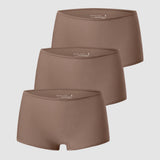 Women's Stretchy Mid Waist Boy Shorts 3 Pack White (3pack)