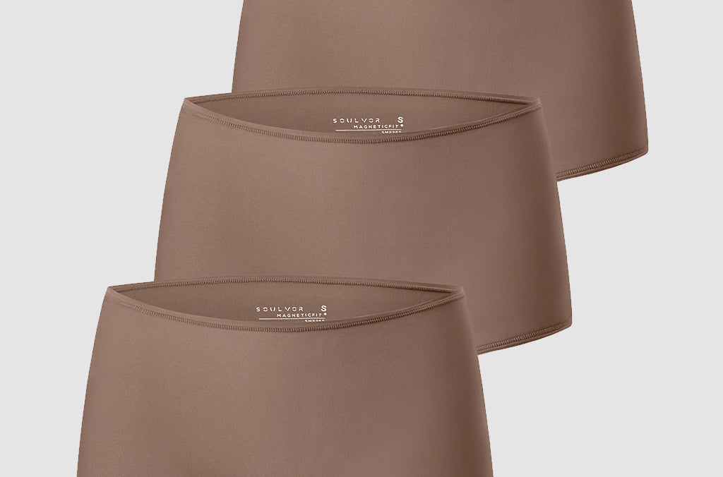 Women's Stretchy Mid Waist Boy Shorts 3 Pack White (3pack)