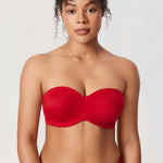 Women's Underwire Strapless Bra Lipstick Red @model_info:ES1