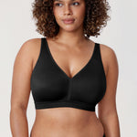 Women's Full Coverage Wireless Unlined Bra Black