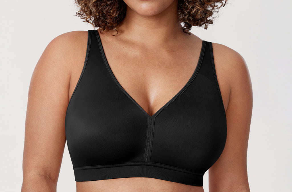 Women's Full Coverage Wireless Unlined Bra Black