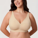 Women's Full Coverage Wireless Unlined Bra Light Oatmeal