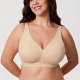 Women's Full Coverage Wireless Unlined Bra Light Oatmeal