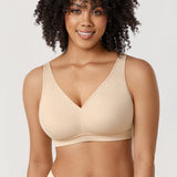 Women's Full Coverage Wireless Unlined Bra Beige