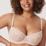 Women's Vintage Lace Balconette Bra Beige