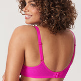 Women's Vintage Lace Balconette Bra Glitter Pink