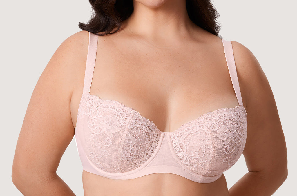Women's Vintage Lace Balconette Bra Gentle Rose