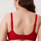Women's Vintage Lace Balconette Bra Lipstick Red