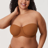 Women's Supportive Unlined Strapless Bra Bronze Beige
