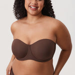 Women's Supportive Unlined Strapless Bra Hazelnut