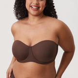 Women's Supportive Unlined Strapless Bra Hazelnut