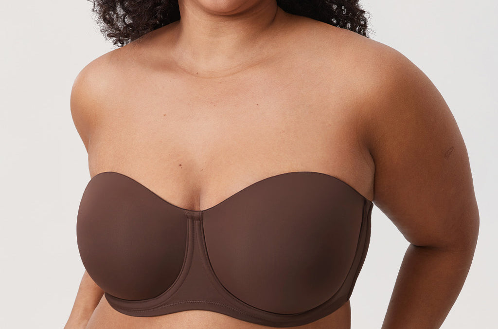 Women's Supportive Unlined Strapless Bra Hazelnut