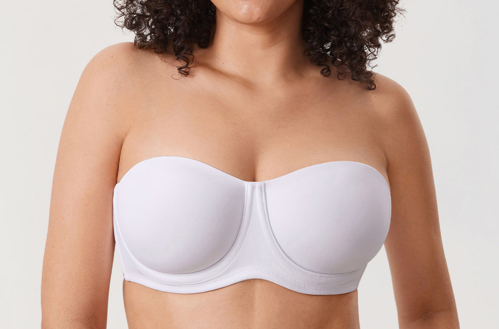 Women's Supportive Unlined Strapless Bra White