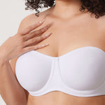 Women's Supportive Unlined Strapless Bra White