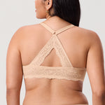 Women's Vintage Lace Racerback Bra Beige