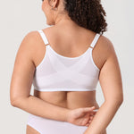 Women's Sheer Mesh Front Closure Posture Bra Snow White