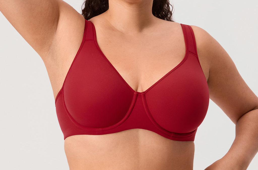 Women's Everyday Full Coverage Underwire Bra Dark Red @model_info:ES1