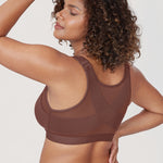 Women's X-shaped Back Posture Bra Brown Violet