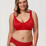 Women's X-shaped Back Posture Bra Lipstick Red