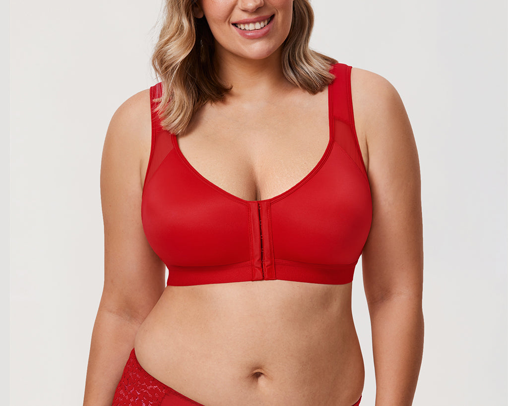 Women's X-shaped Back Posture Bra Lipstick Red
