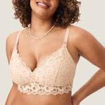 Women's Supportive Lace Nursing Bralette Beige @model_info:nursing