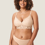 Women's Supportive Lace Nursing Bralette Beige @model_info:nursing