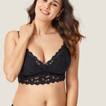 Women's More Coverage Lace Nursing Bralette Black @model_info:nursing
