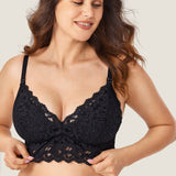 Women's More Coverage Lace Nursing Bralette Black @model_info:nursing