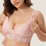 Women's More Coverage Lace Nursing Bralette Gentle Rose @model_info:nursing