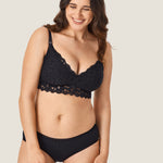 Women's Supportive Lace Nursing Bralette Black @model_info:nursing
