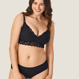 Women's Supportive Lace Nursing Bralette Black @model_info:nursing