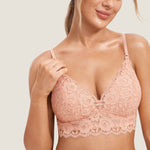 Women's More Coverage Lace Nursing Bralette Grapefruit Orange @model_info:nursing