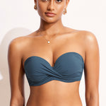 Women's Sexy Strapless Bandeau Bikini Top Insignia Blue